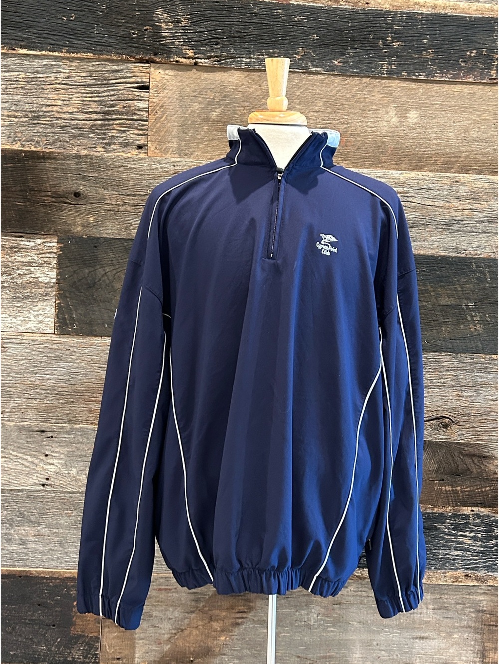 Men’s Straight Down Quarter Zip Pullover with Cypress Point Golf Logo. XXL